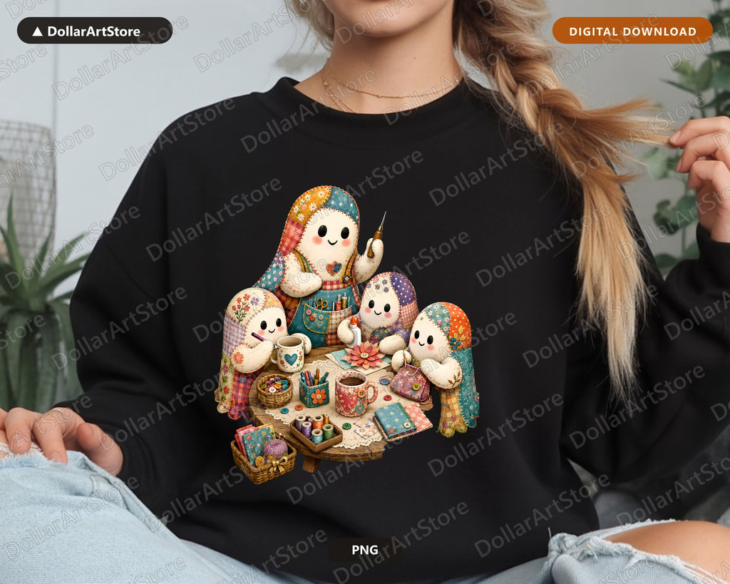 Crafting Ghost PNG, Sublimation Design, Shirt & Tumbler Print Digital Download