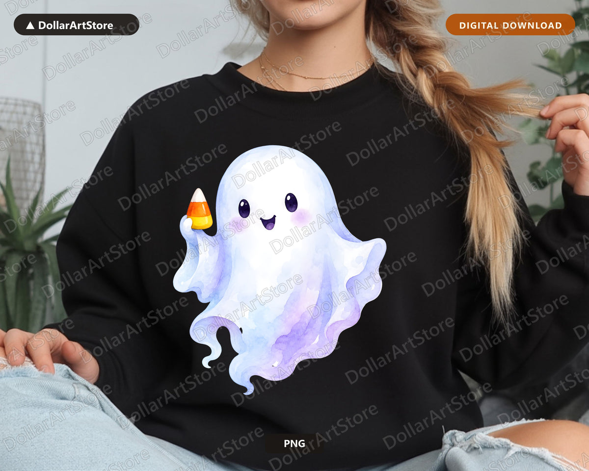 Cute Halloween Ghost PNG, Sublimation Design, Shirt & Tumbler Digital Download