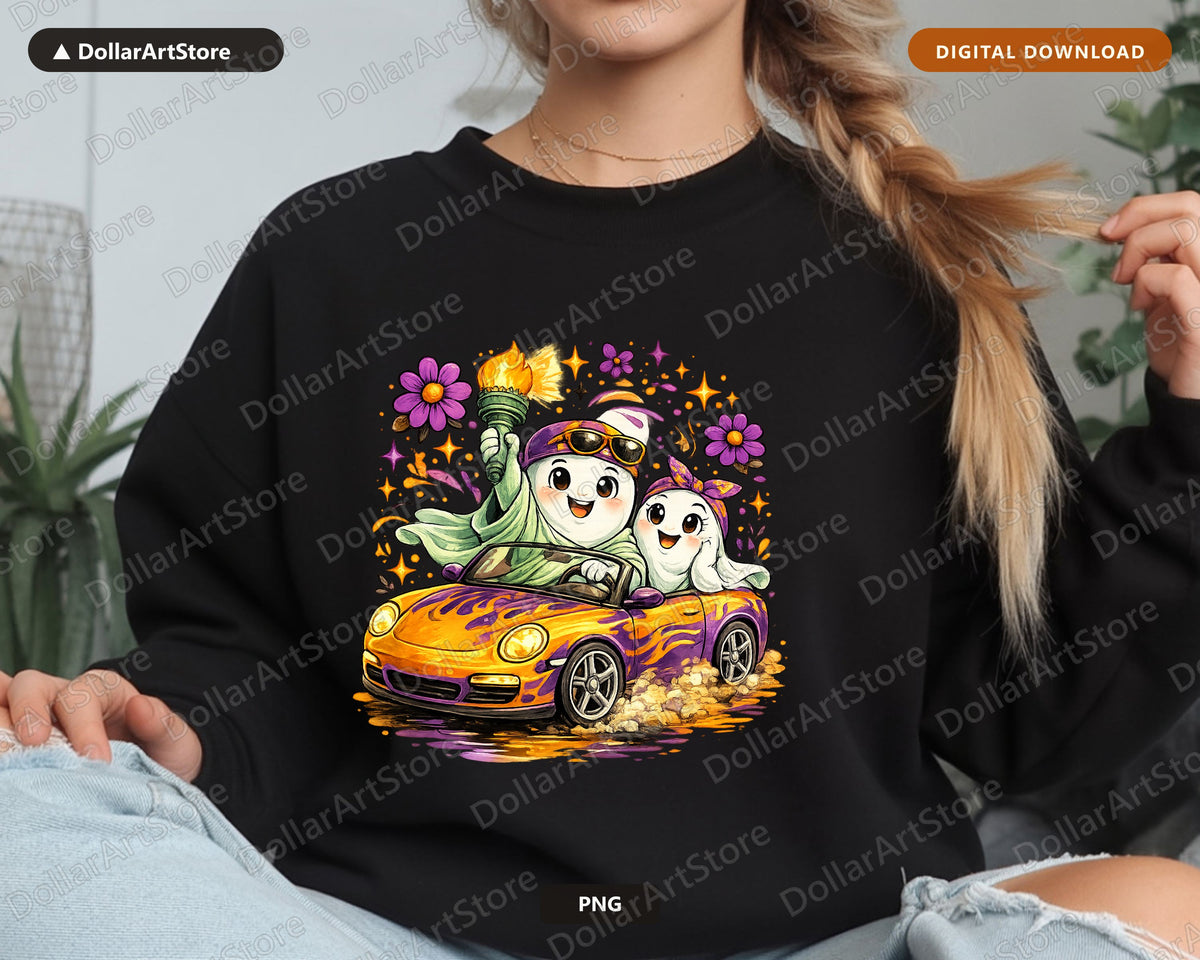 Cute Halloween Ghost PNG, Sublimation Design, Shirt & Tumbler Png