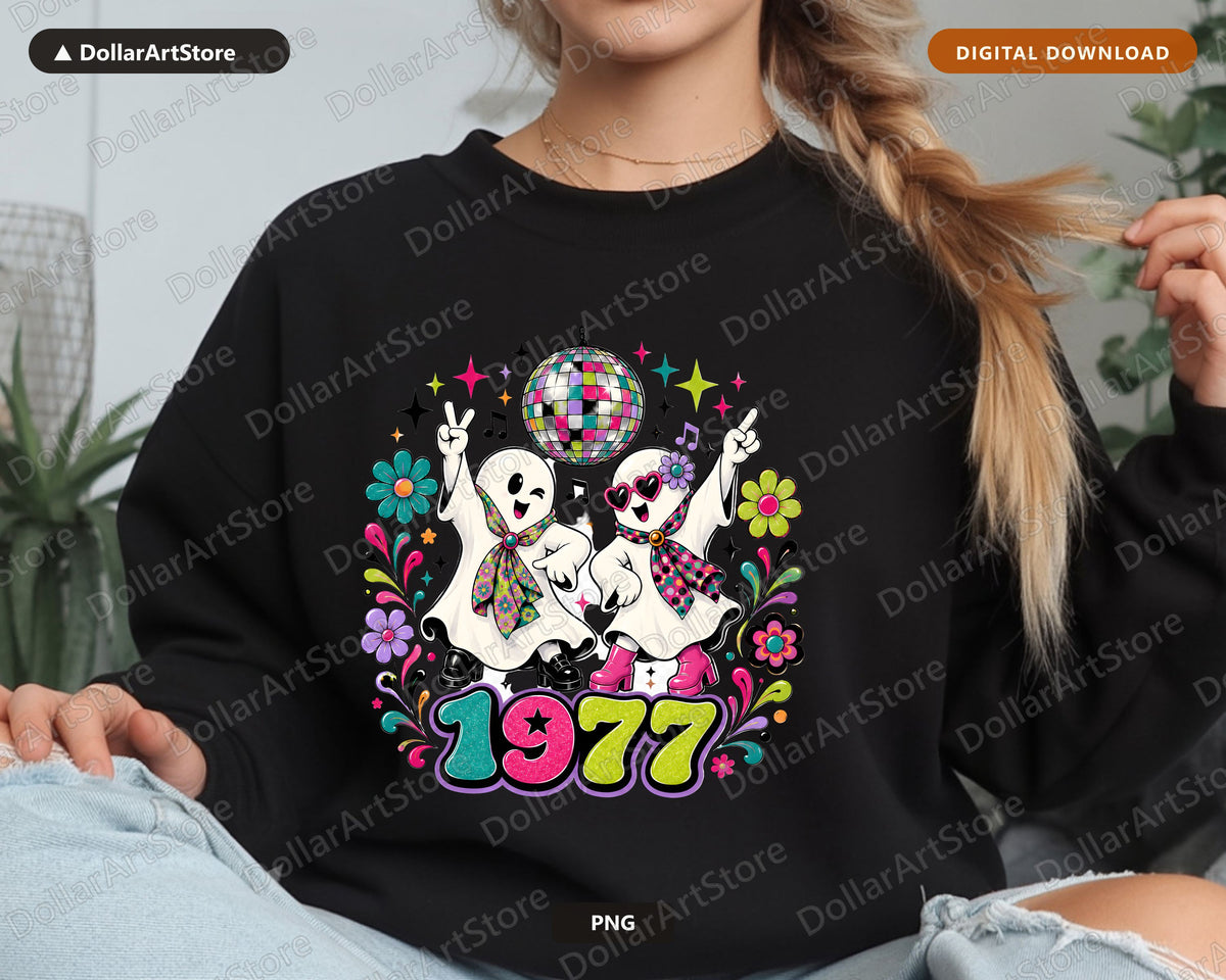Cute Disco Ghost PNG, Sublimation Shirt Design, Y2K Digital Download