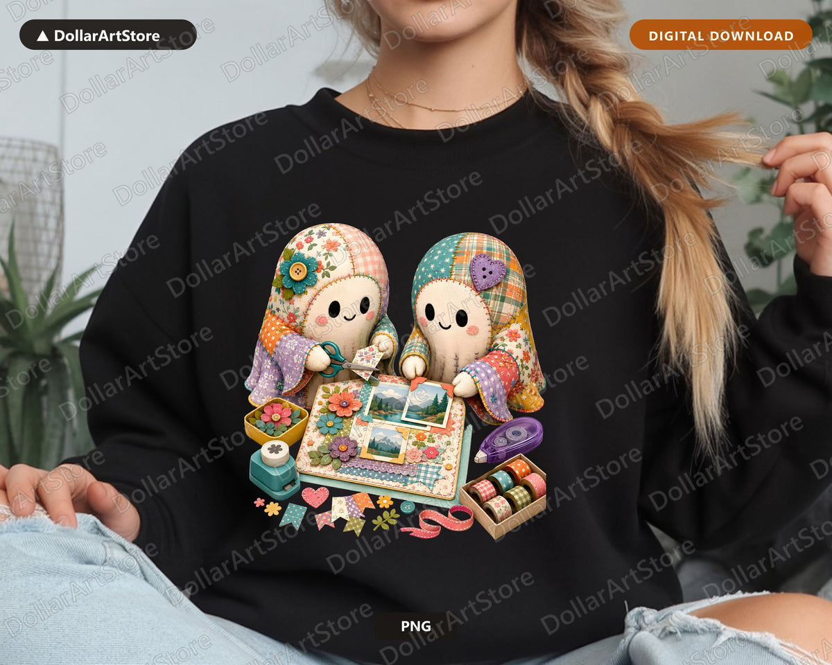 Crafting Ghost PNG, Sublimation Design, Shirt Design Digital Download