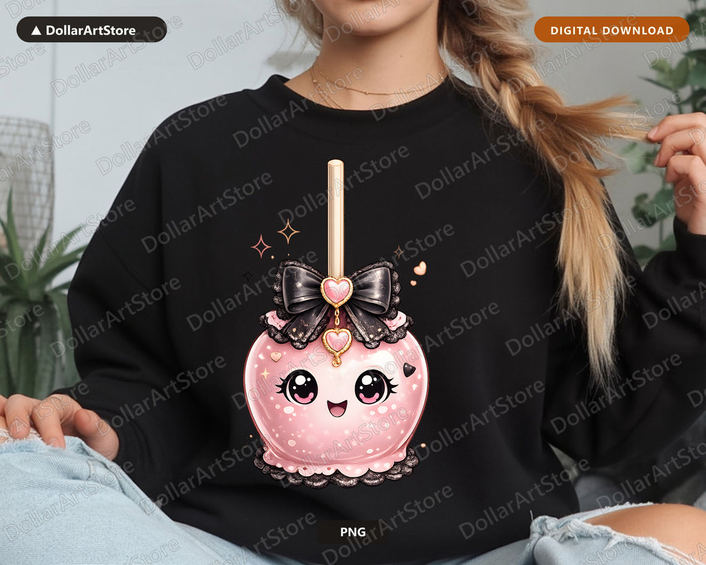 Coquette Halloween Candy Apple PNG, Sublimation Shirt Design Digital Download