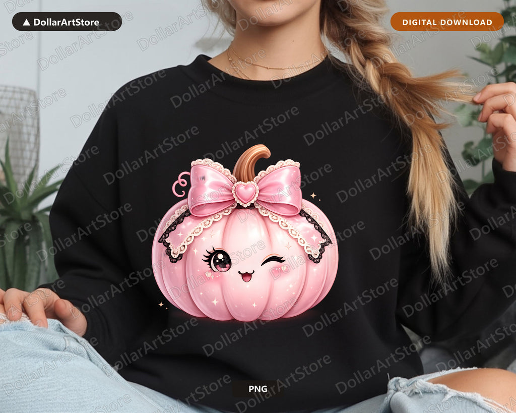Coquette Pumpkin PNG, Cute Halloween Sublimation Design, Digital Download