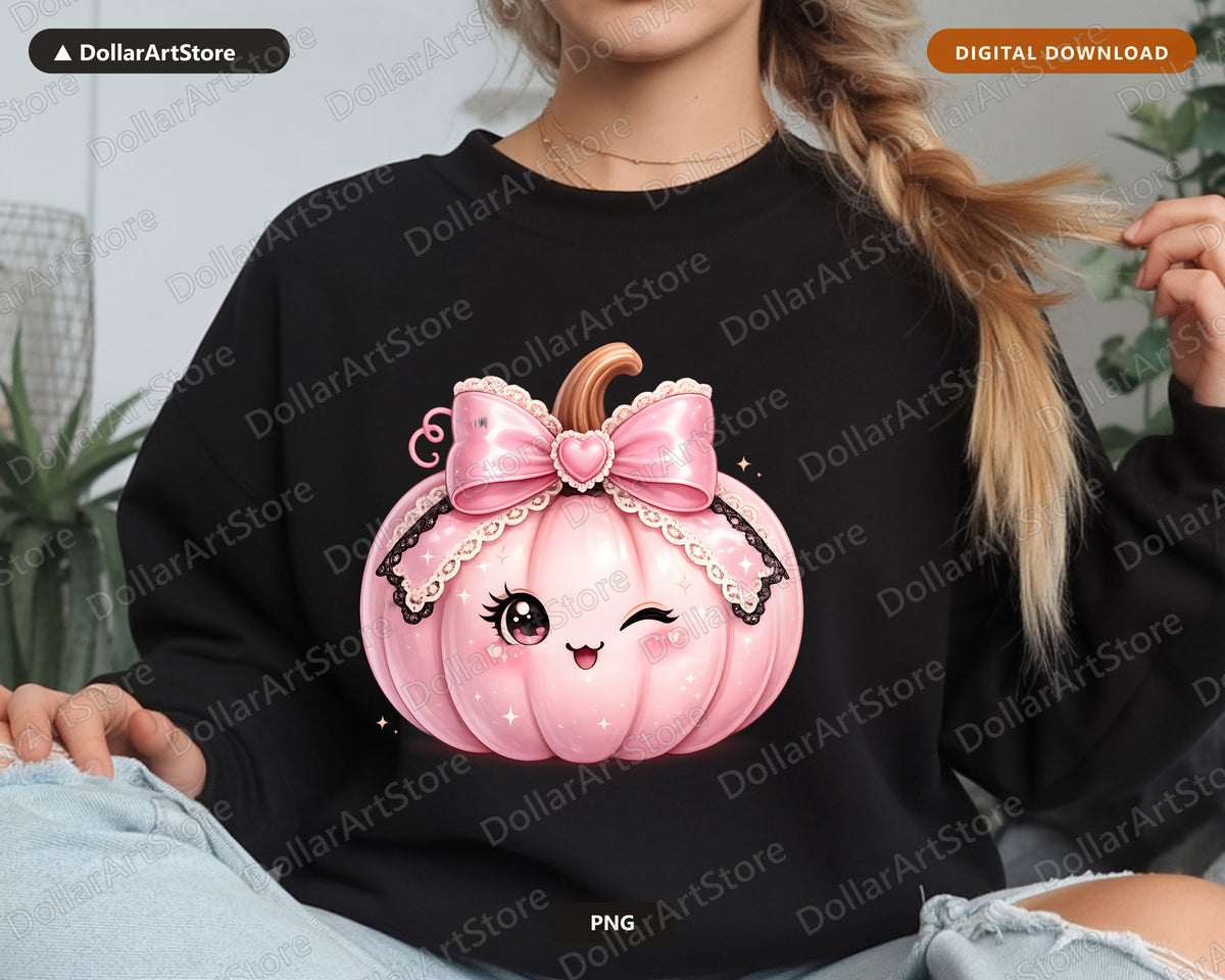 Coquette Pumpkin PNG, Cute Halloween Sublimation Design, Digital Download
