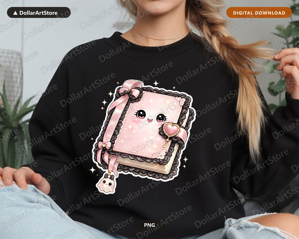 Coquette Halloween PNG, Cute Spooky Book Design, Sublimation Shirt Graphic