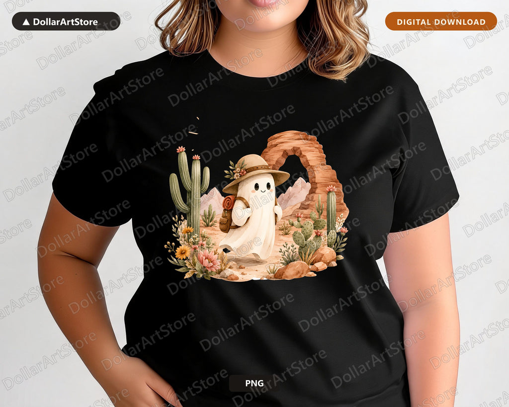 Boho Ghost PNG, Desert Adventure Design, Sublimation Shirt Design Digital Download