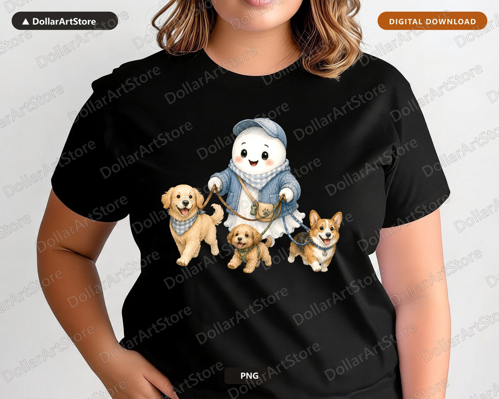 Cute Snowman Walking Dogs PNG, Sublimation Design, Digital Download