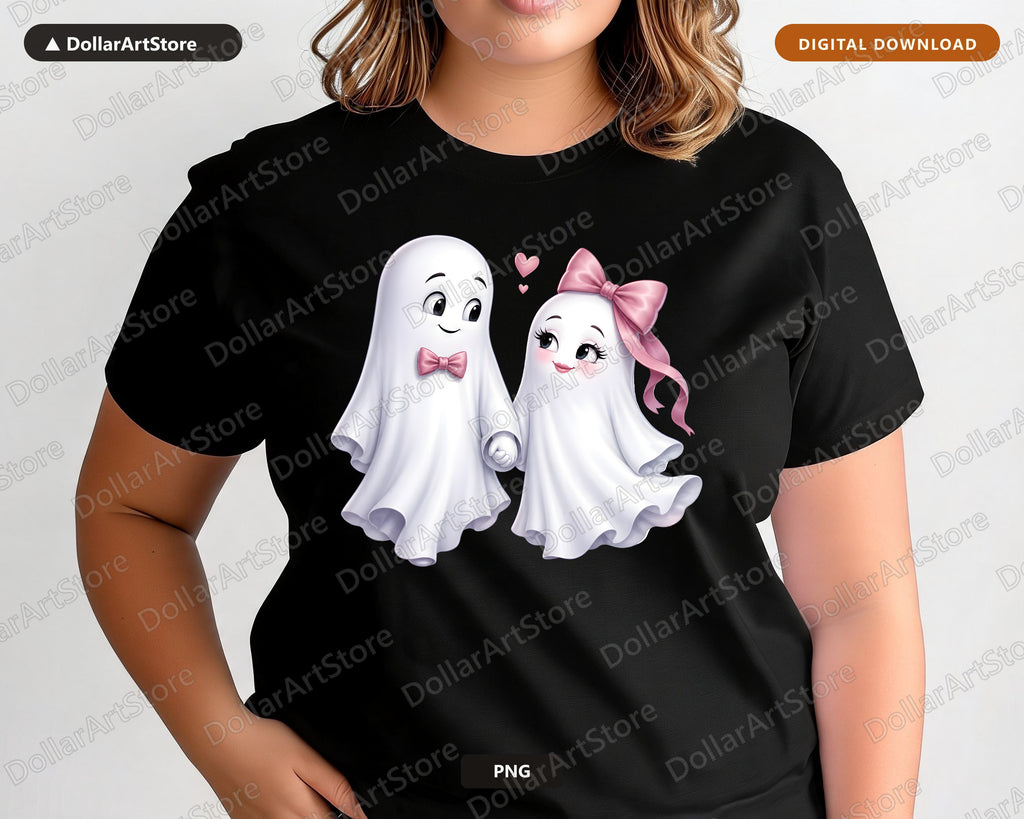 Cute Halloween Ghost PNG, Sublimation Design, Shirt & Tumbler Digital Download