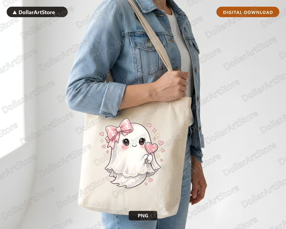 Cute Halloween Ghost PNG, Sublimation Design, Shirt & Tumbler Digital Download