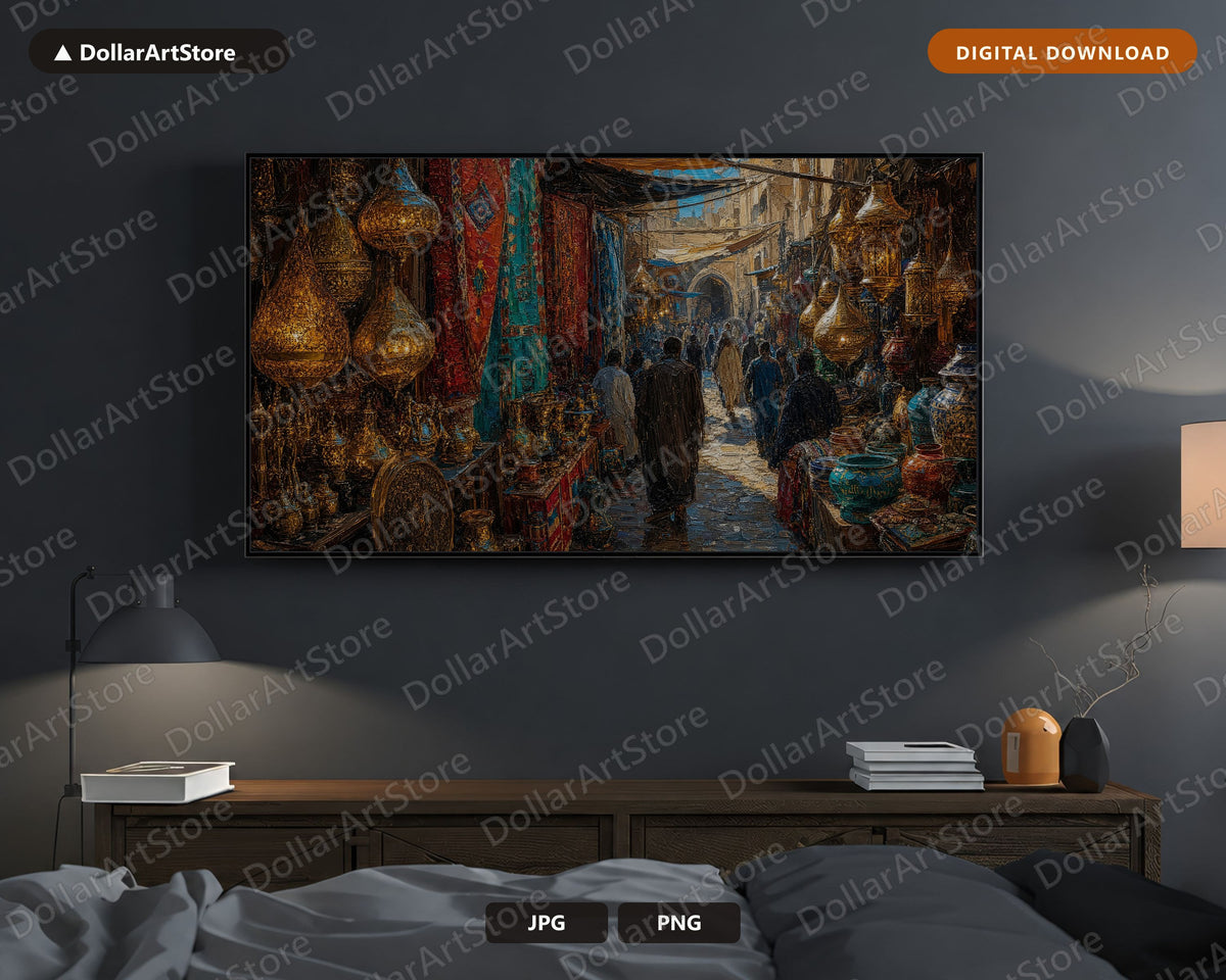 Kinetic Middle Eastern Souk Samsung Frame TV Art