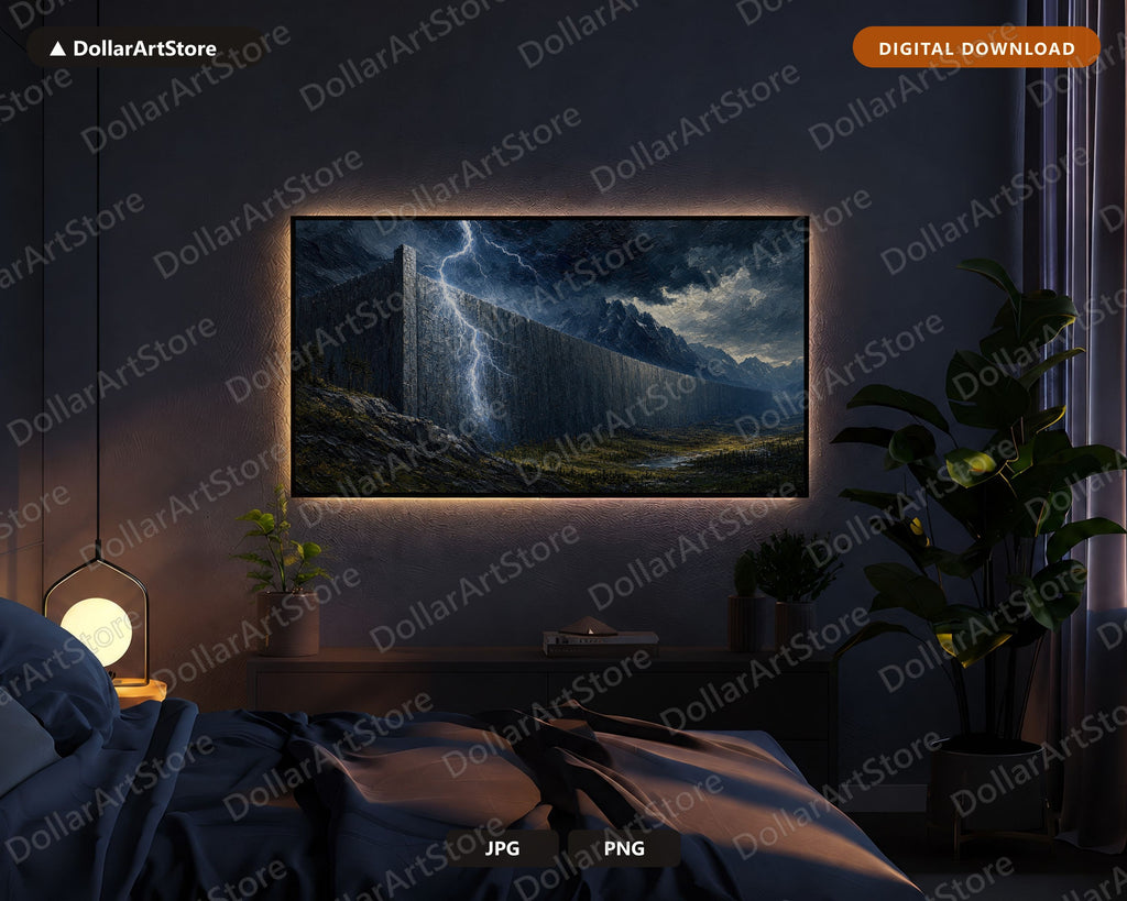 Moody Dark Landscape Frame TV Art, Samsung Frame TV Digital Download, 4K Scenery Screensaver