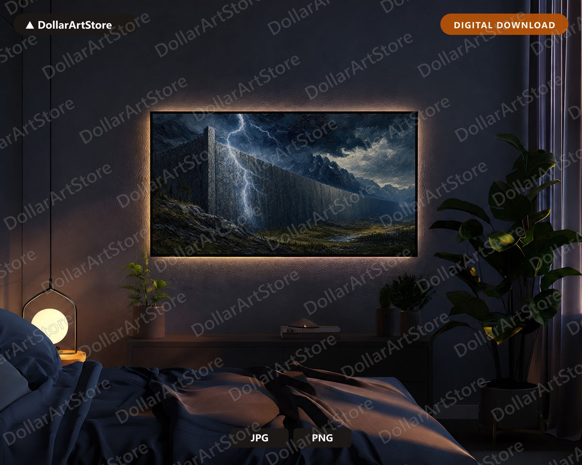 Moody Dark Landscape Frame TV Art, Samsung Frame TV Digital Download, 4K Scenery Screensaver