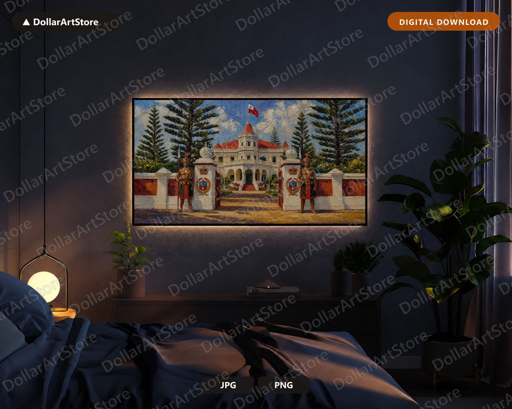 Cozy Palace Frame TV Art, Samsung Frame TV Digital Download, 4K Textured Royal Scenery