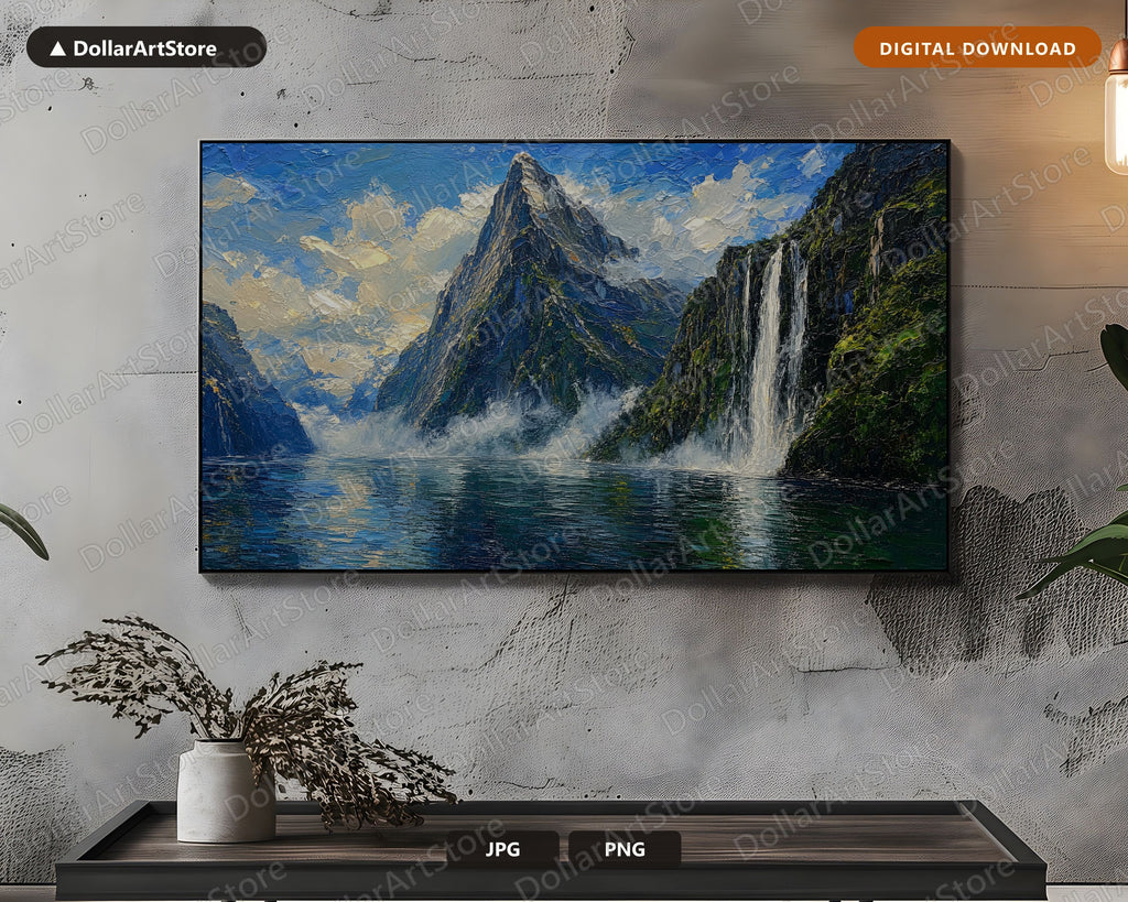 Cozy Mountain Landscape Frame TV Art, Samsung Frame TV Digital Download, 4K Scenic Nature Screensaver