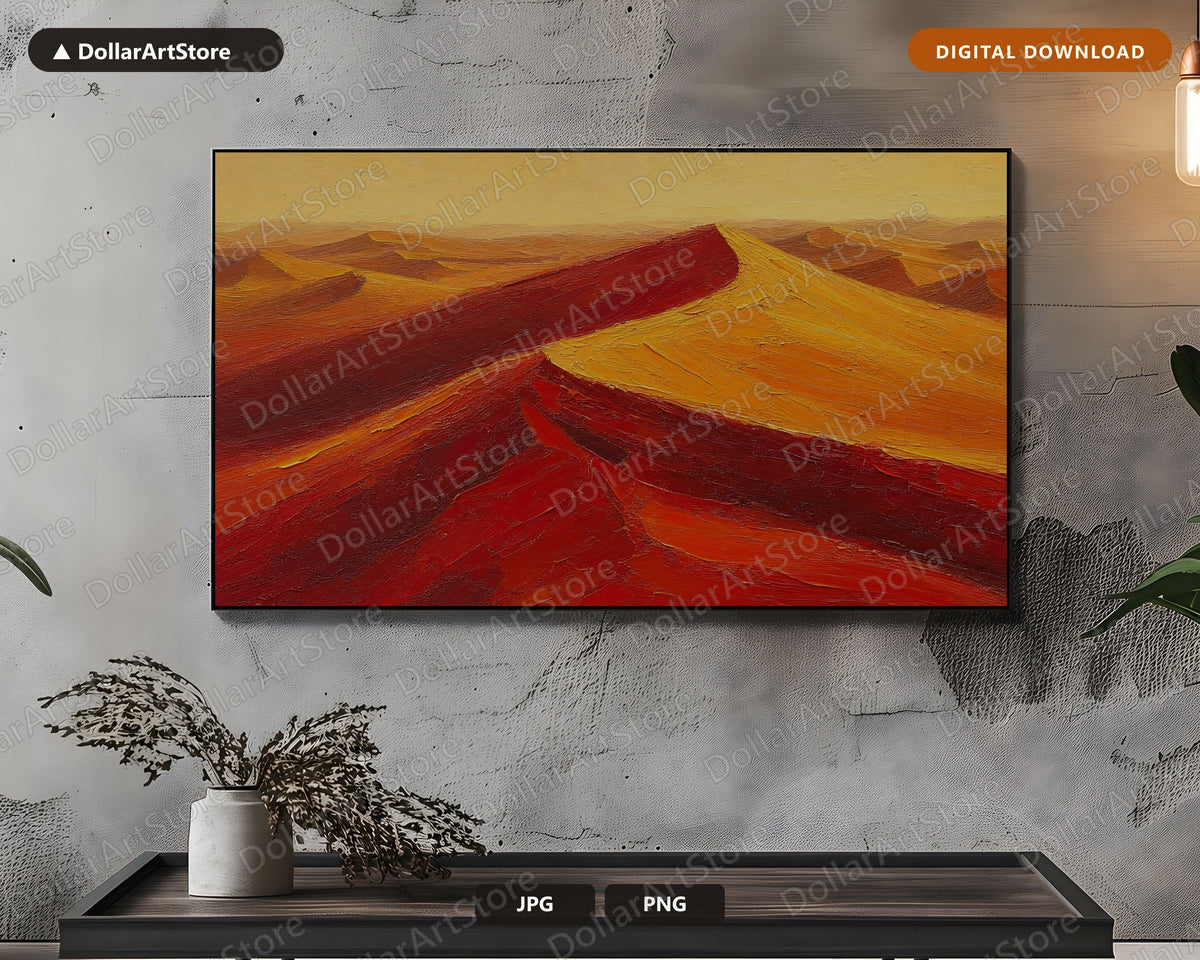 Earthy Desert Landscape Frame TV Art, Textured Scenery Samsung Frame Art Download, 4K Screensaver