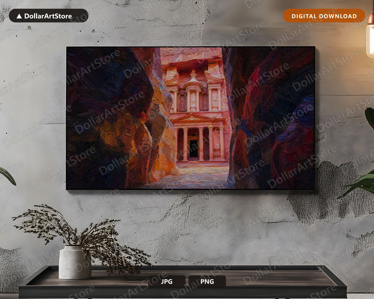 Cozy Textured Frame TV Art, Samsung Frame TV Digital Download, 4K Desert Architecture Screensaver Art