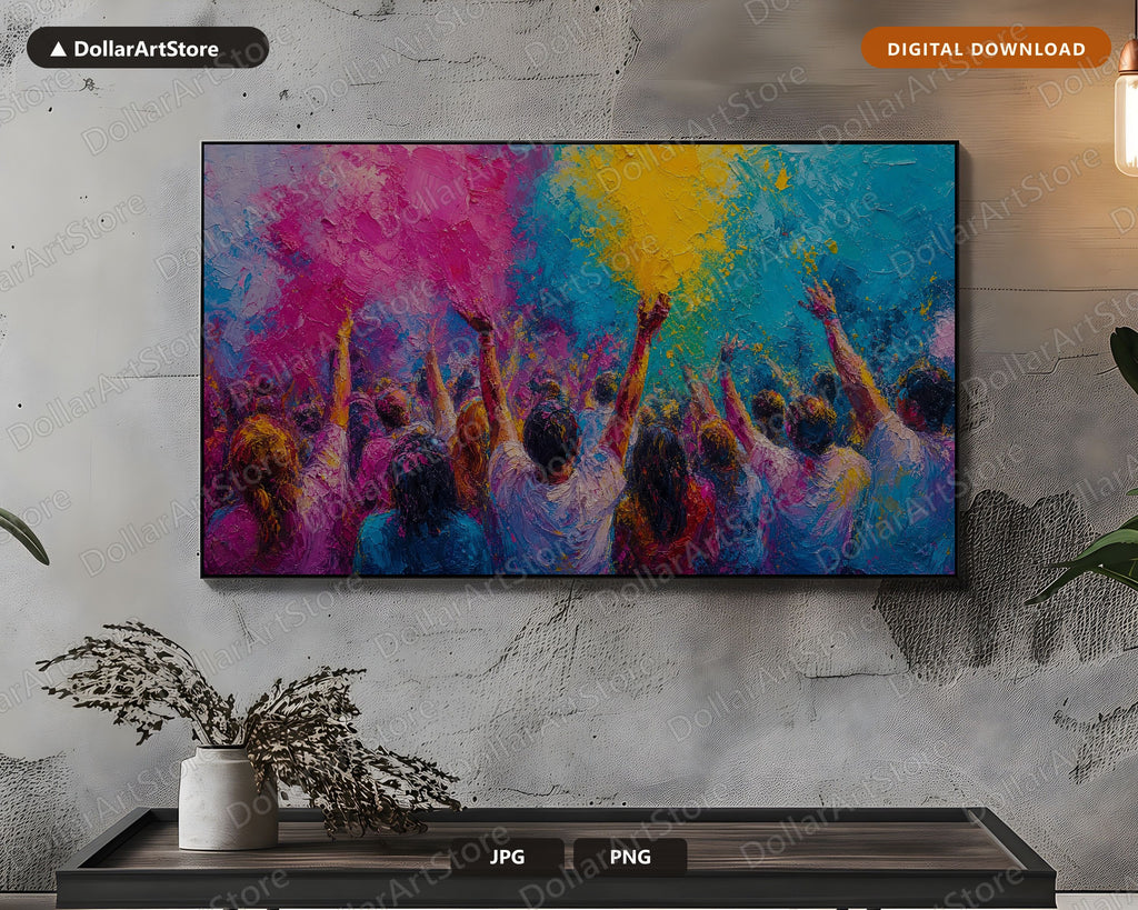 Vibrant Festival Frame TV Art, Samsung Frame TV Digital Download, 4K Colorful Celebration Screensaver