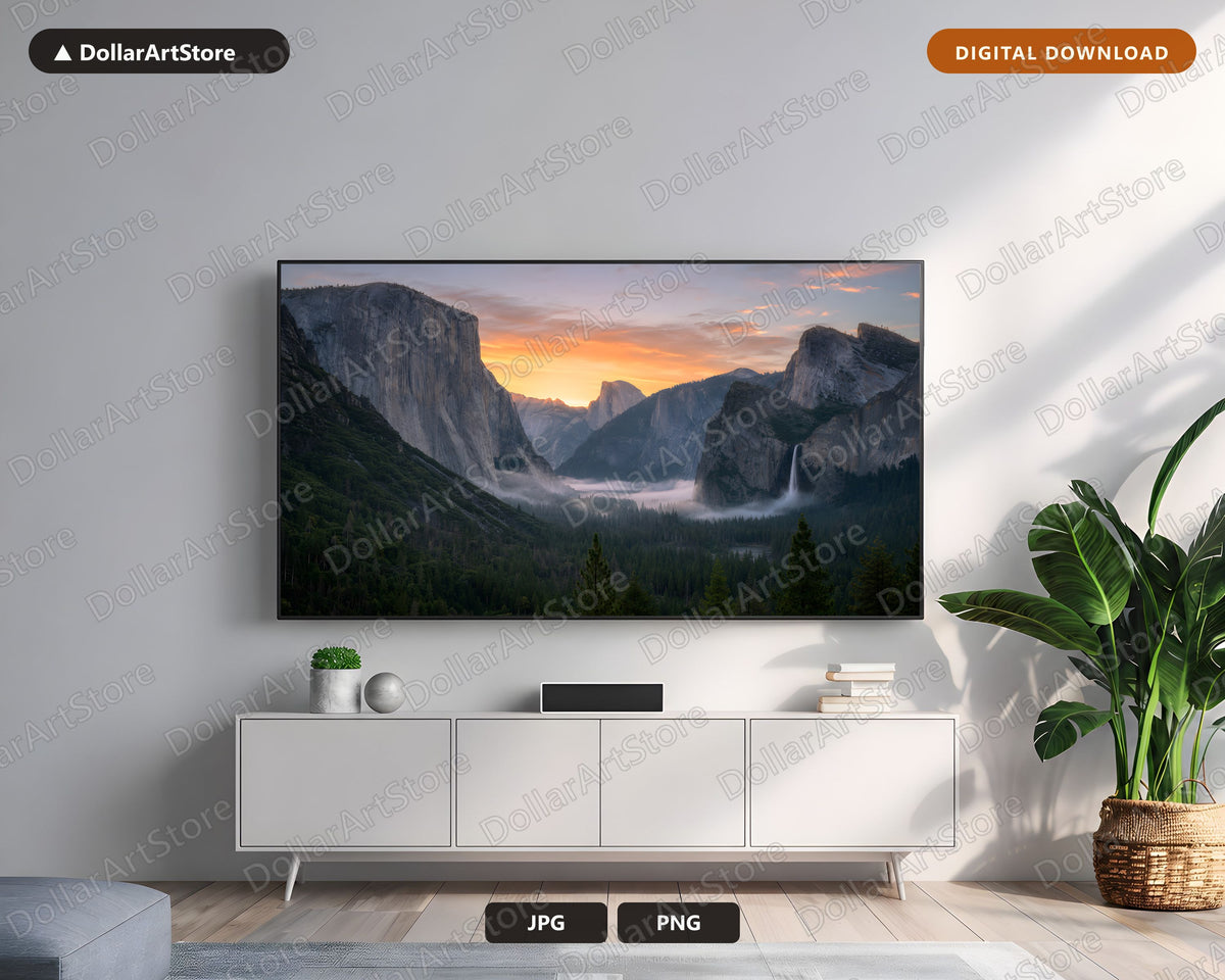 Yosemite Valley Frame TV Art, Samsung Frame TV Digital Download, 4K Landscape Screensaver