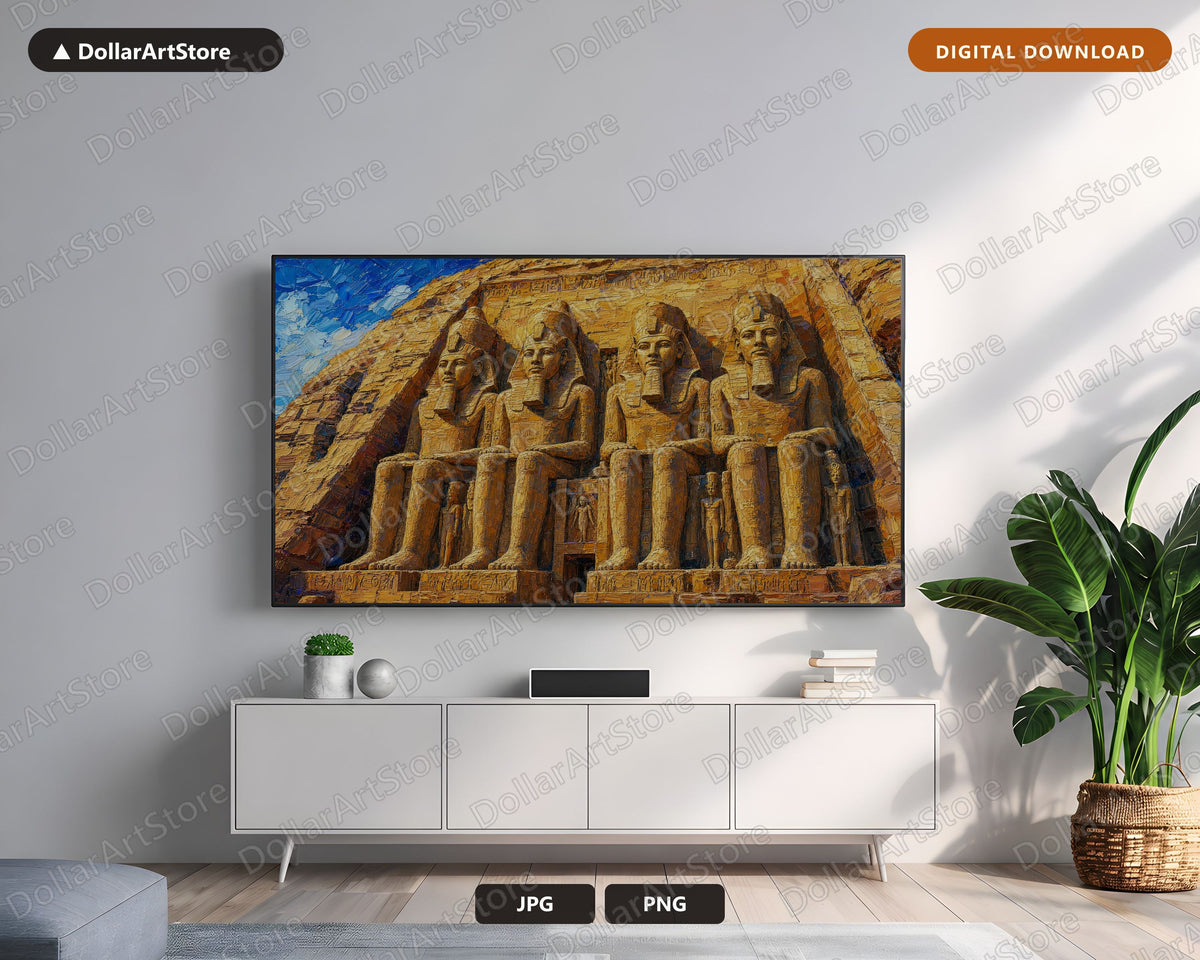 Cozy North Africa Frame TV Art, Ancient Egyptian Temple Scenery, Samsung Frame TV Digital Download 4K