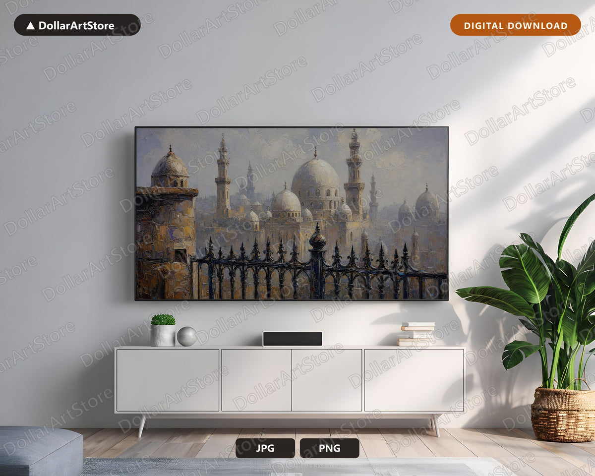 Cozy Middle East Islamic Mosque Frame TV Art