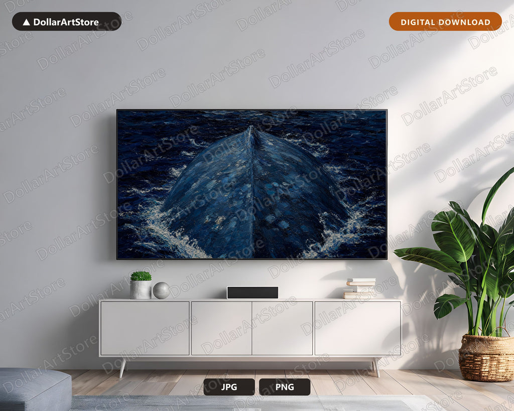 Dark Moody Arctic Waters Frame TV Art, Samsung Frame TV Digital Download, 4K Textured Seascape Screensaver