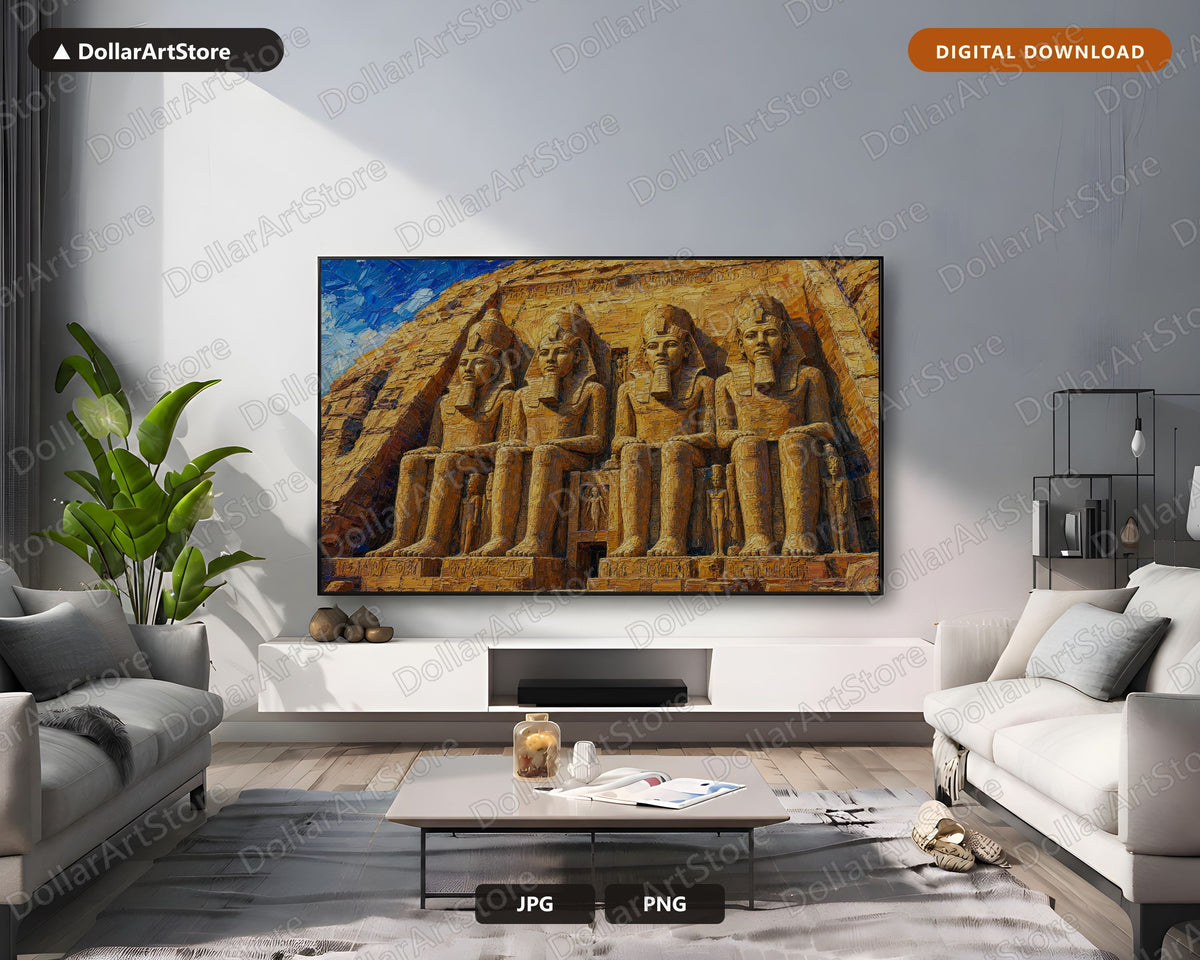 Cozy North Africa Frame TV Art, Ancient Egyptian Temple Scenery, Samsung Frame TV Digital Download 4K