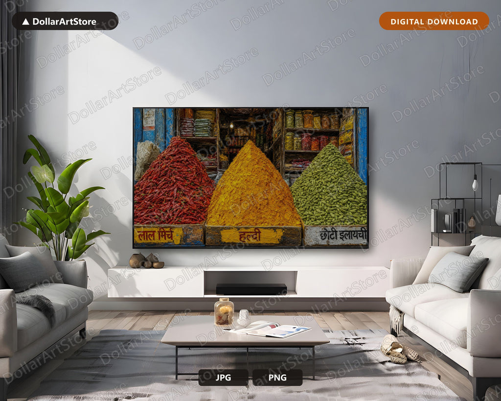 Cozy Spice Market Frame TV Art, Samsung Frame TV Digital Download, 4K Textured Middle East Scenery