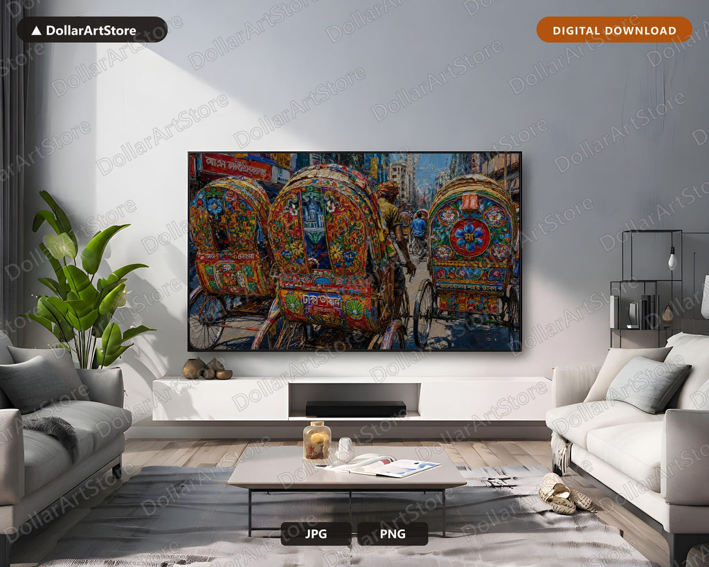 Vibrant South Asian Street Frame TV Art, Samsung Frame TV Digital Download 4K Screensaver