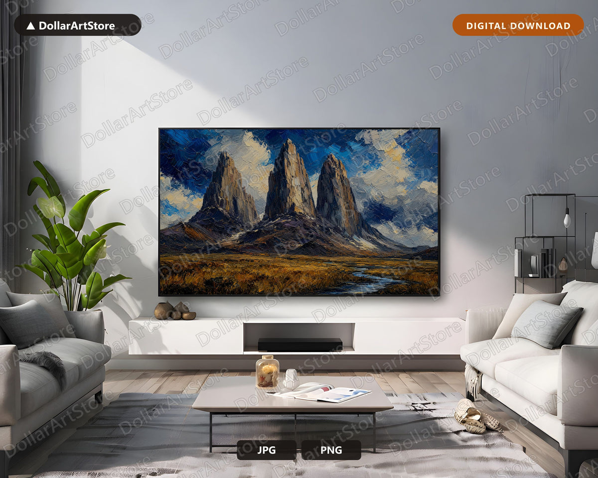 Scenic Arctic Landscape Frame TV Art, Samsung Frame Digital Download, 4K Textured Mountain Landscape