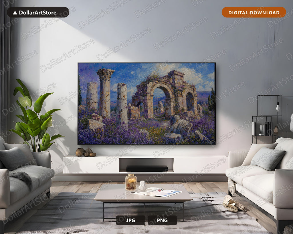 Cozy Earthy Ruins Frame TV Art, North Africa Landscape 4K Samsung TV Download