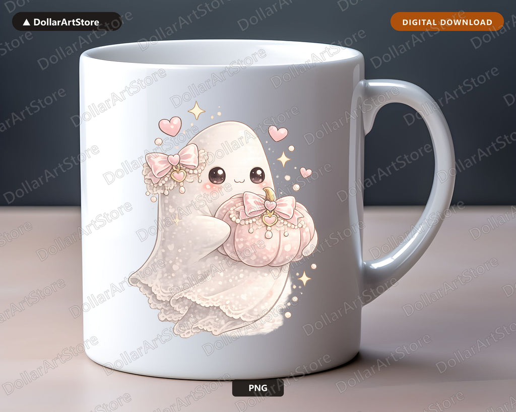Cute Halloween Ghost PNG, Sublimation Design, Shirt Design Digital Download