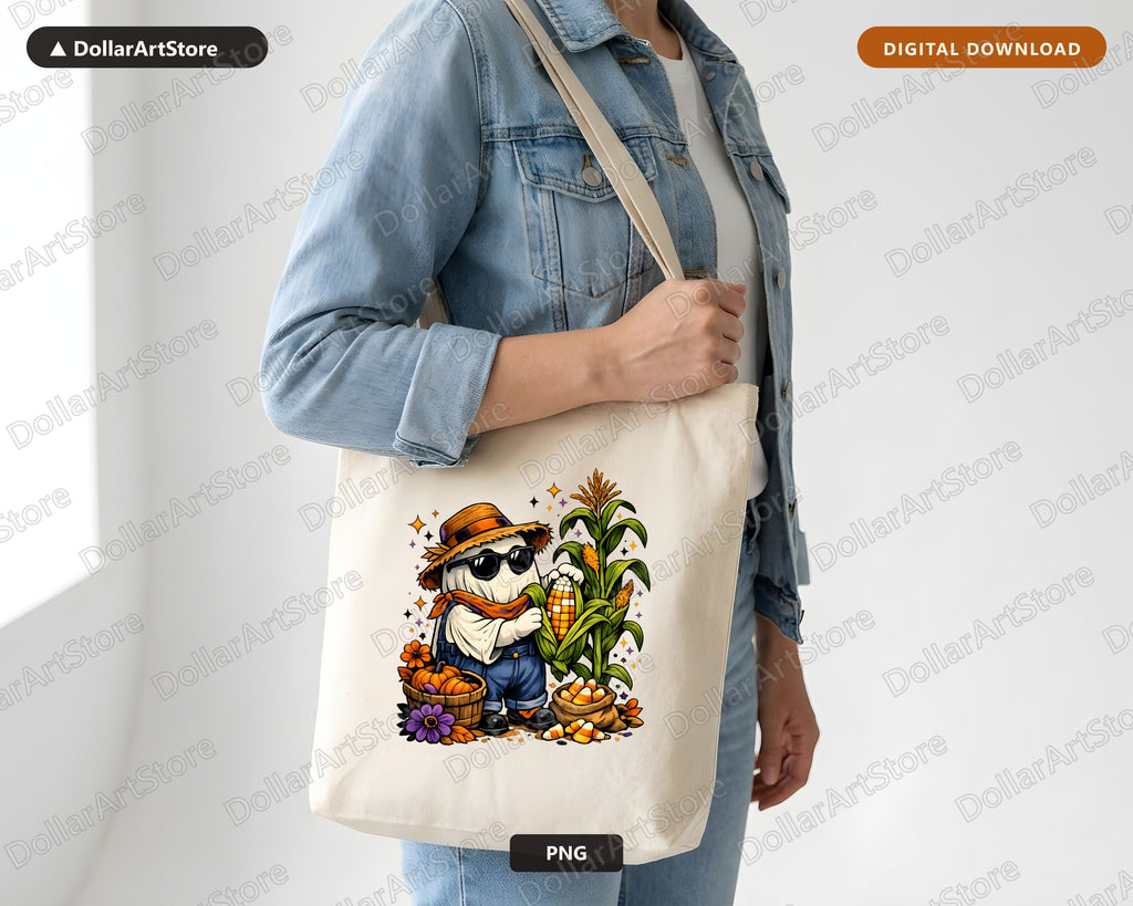 Cute Halloween Ghost PNG, Sublimation Design, Fall Shirt Design Digital Download