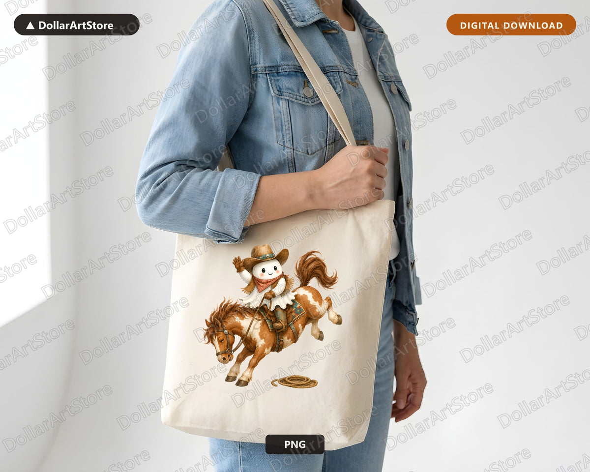 Western Cowboy Ghost PNG, Sublimation Design, Shirt Design Digital Download