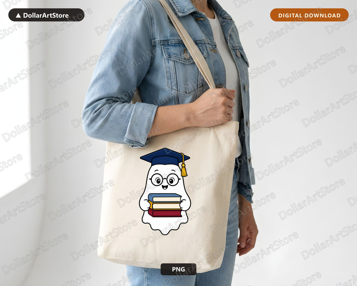 Bookish Ghost PNG, Sublimation Design, Shirt & Tumbler Print