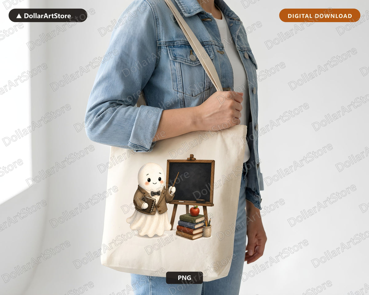 Teacher Ghost PNG, School Sublimation Design, Classroom Shirt Design Digital Download