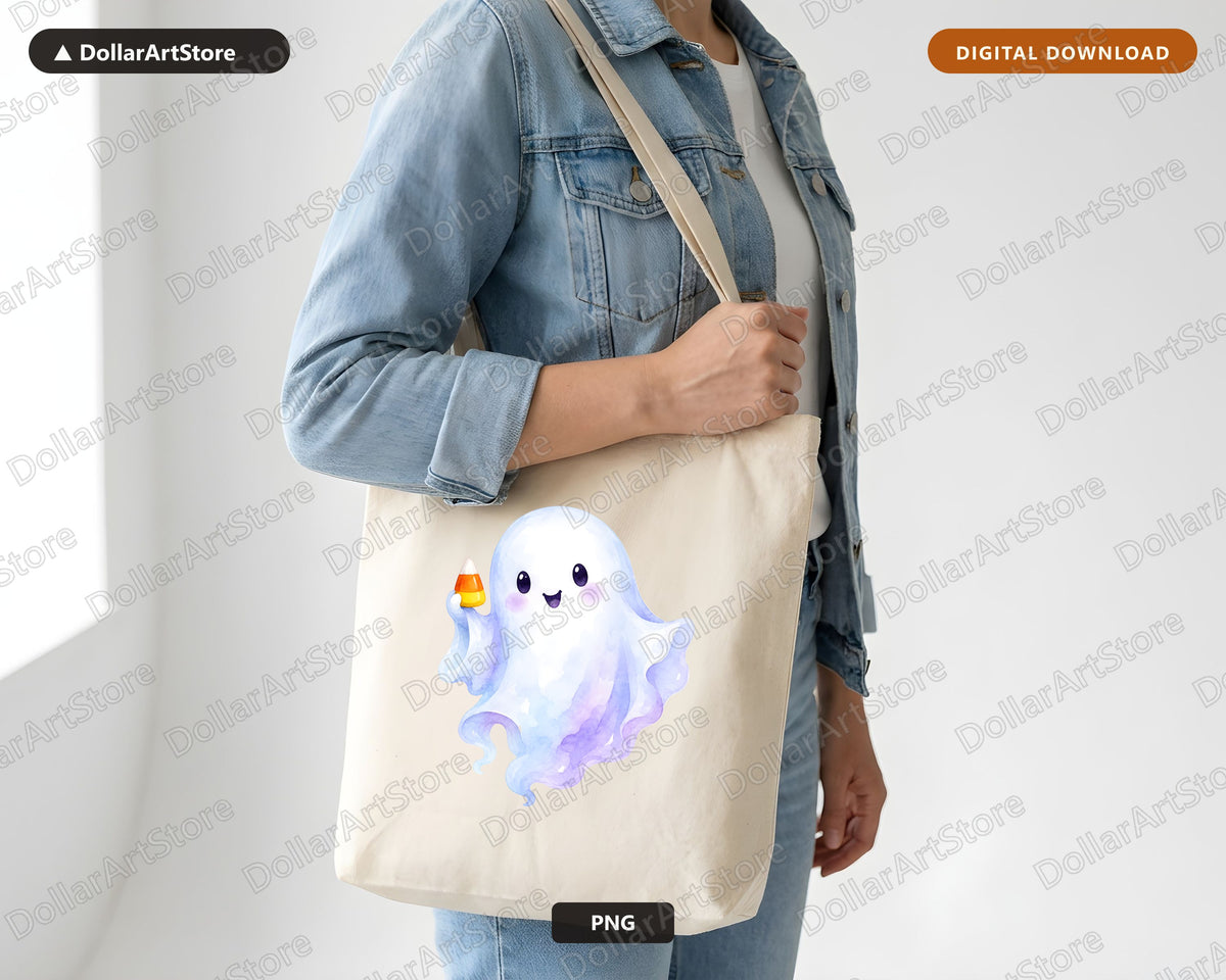 Cute Halloween Ghost PNG, Sublimation Design, Shirt & Tumbler Digital Download
