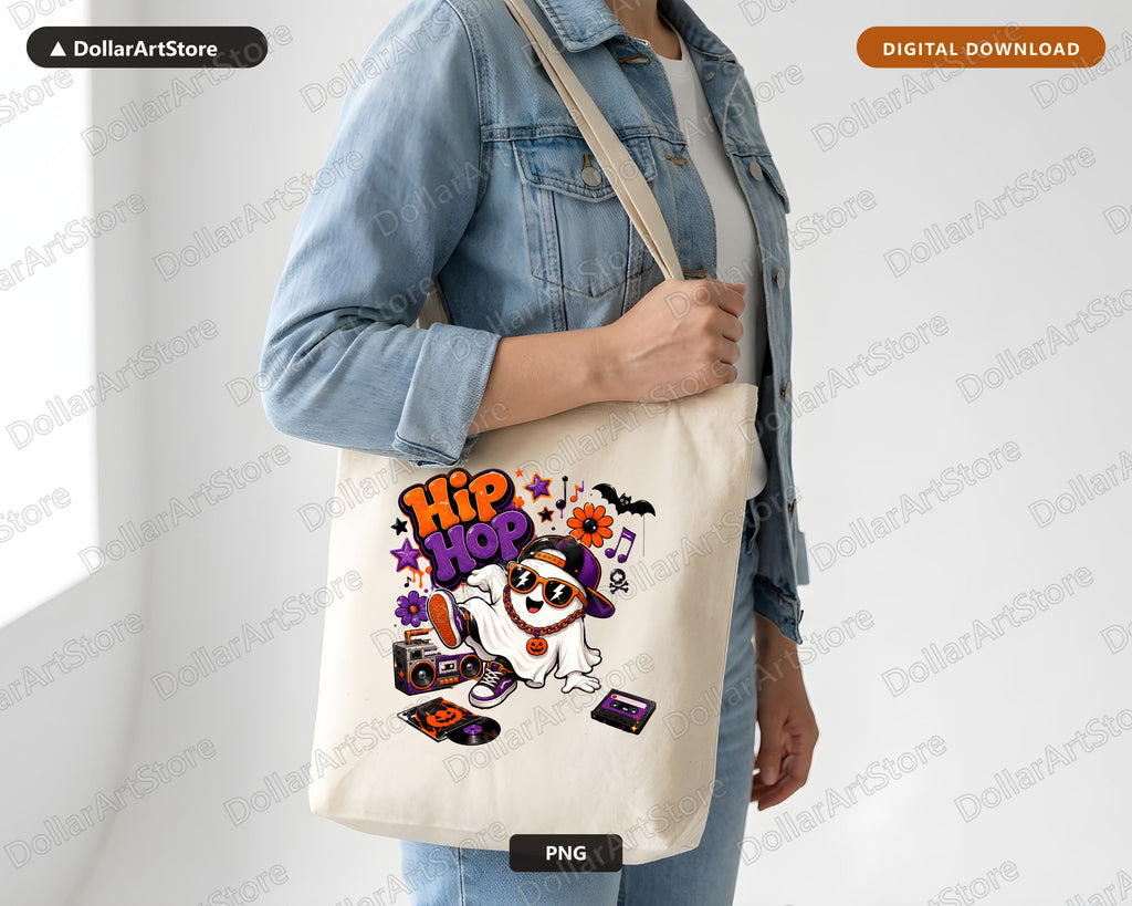 Hip Hop Ghost PNG, Halloween Sublimation Design, Shirt Design Digital Download