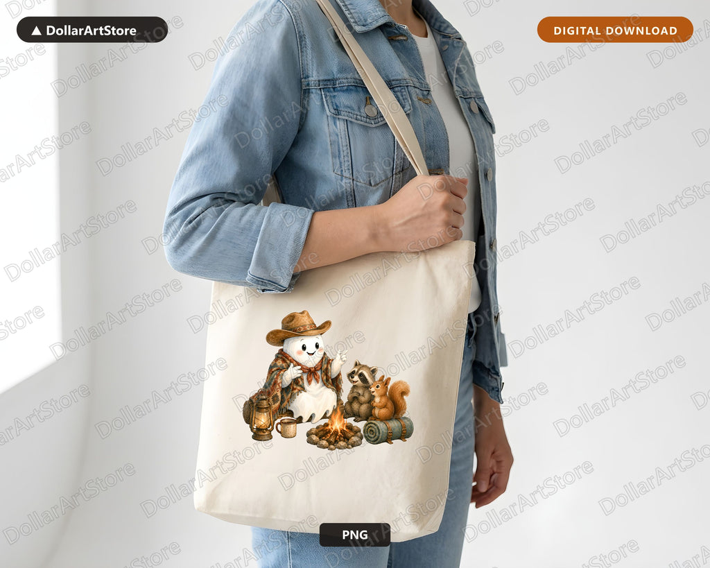 Western Cowboy Ghost PNG, Sublimation Design, Shirt & Tumbler Digital Download