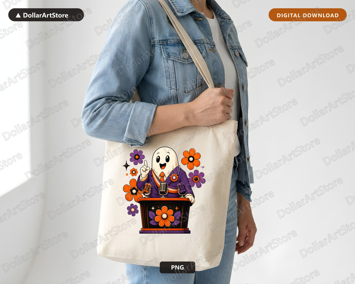 Cute Halloween Ghost PNG, Retro Sublimation Design, Shirt Digital Download