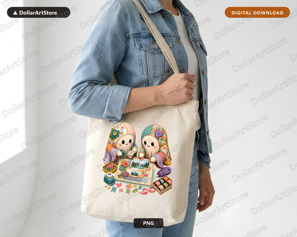 Crafting Ghost PNG, Sublimation Design, Shirt Design Digital Download