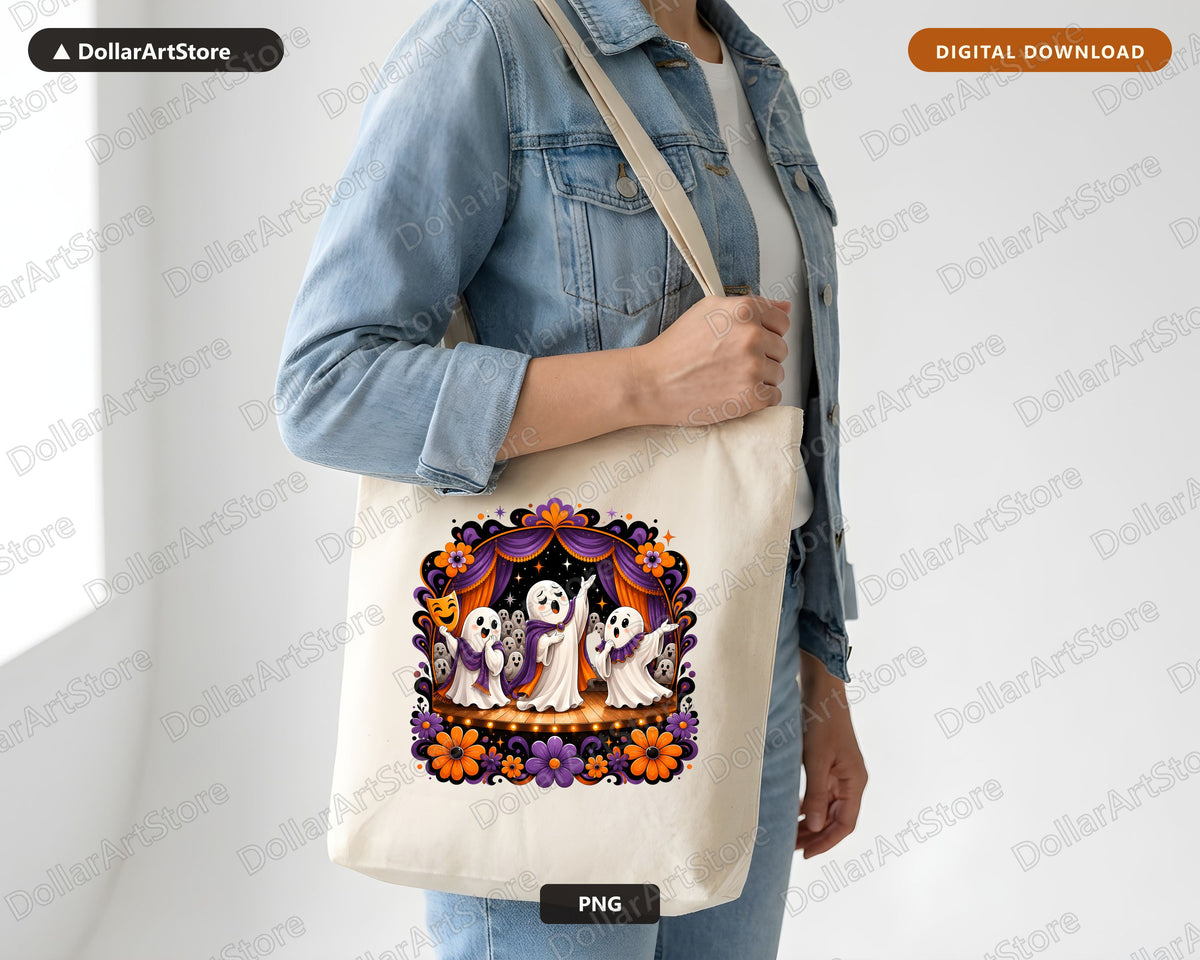 Cute Halloween Ghost PNG, Sublimation Design, Shirt Design Digital Download