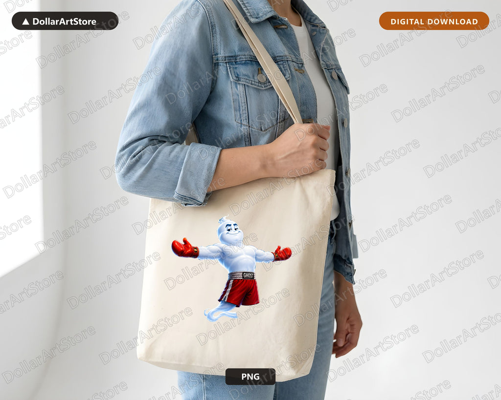 Boxer Ghost PNG, Sublimation Design, Shirt Design Digital Download
