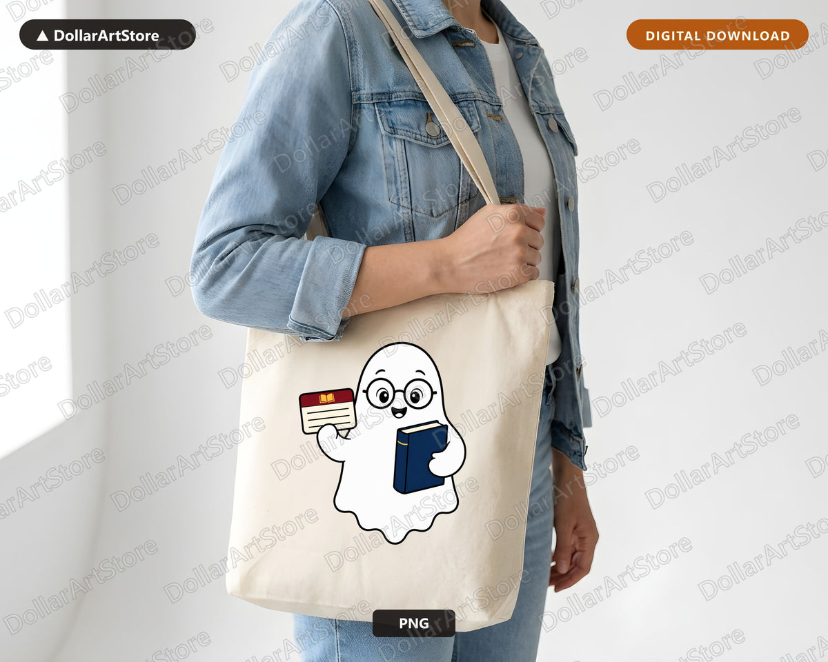 Bookish Ghost PNG, Sublimation Design, Reading Lover Shirt Design