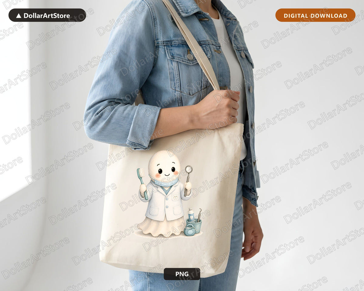 Dentist Ghost PNG Sublimation Design, Dental Shirt Design Digital Download