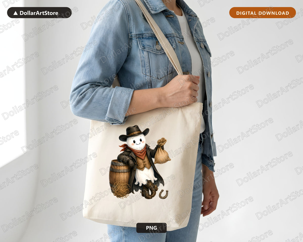 Western Cowboy Ghost PNG, Sublimation Design, Shirt Printable
