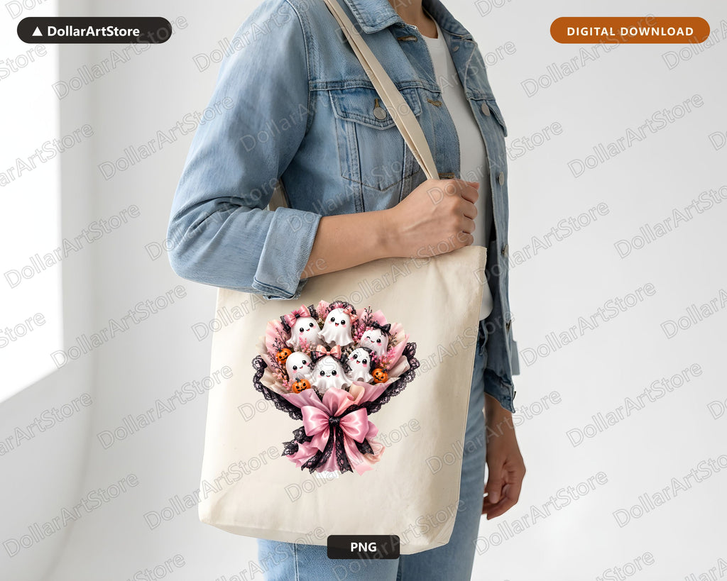 Cute Pink Ghost PNG, Sublimation Design, Halloween Shirt Design Digital Download