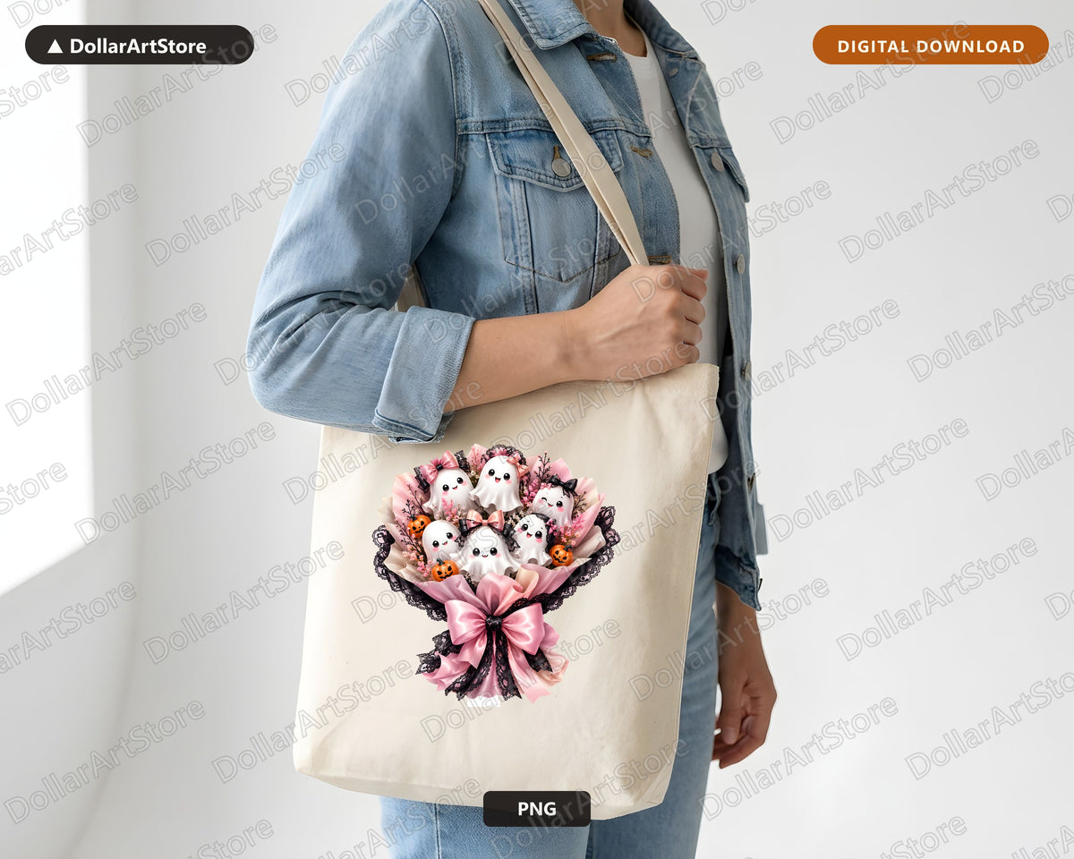 Cute Pink Ghost PNG, Sublimation Design, Halloween Shirt Design Digital Download