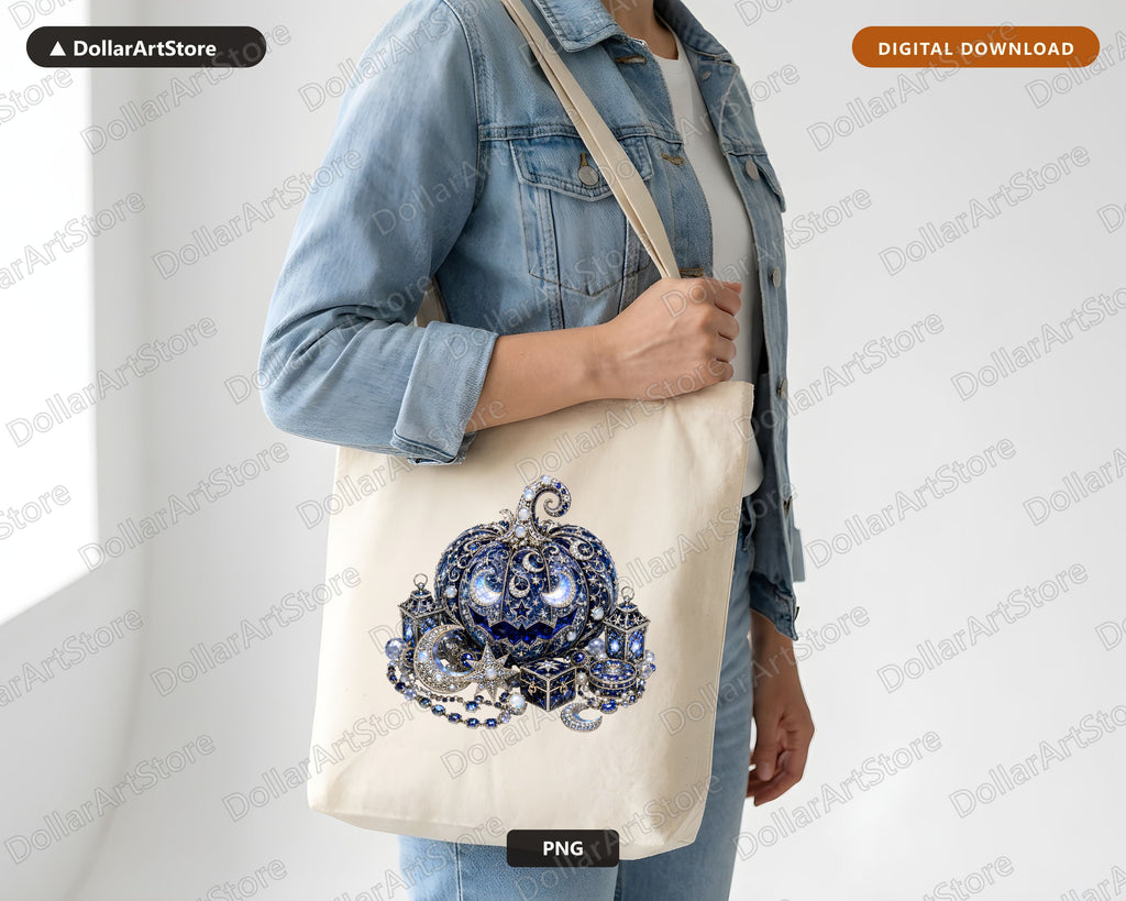 Gothic Celestial Pumpkin PNG, Luxury Halloween Sublimation Design, Shirt Print Download