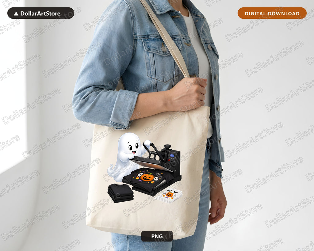 Cute Halloween Ghost PNG, Heat Transfer Design, Sublimation Download