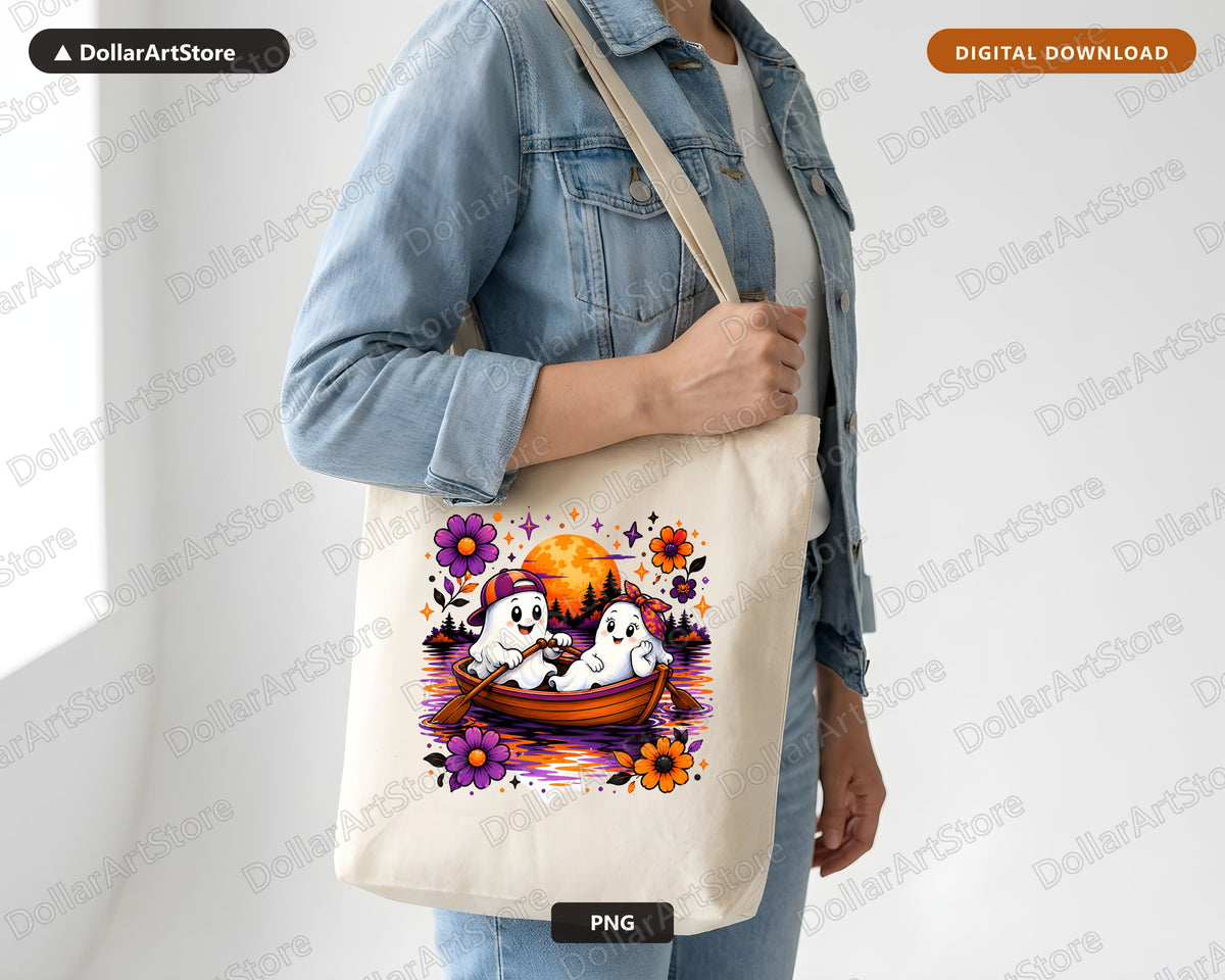Cute Halloween Ghost PNG, Sublimation Design, Shirt Design Digital Download